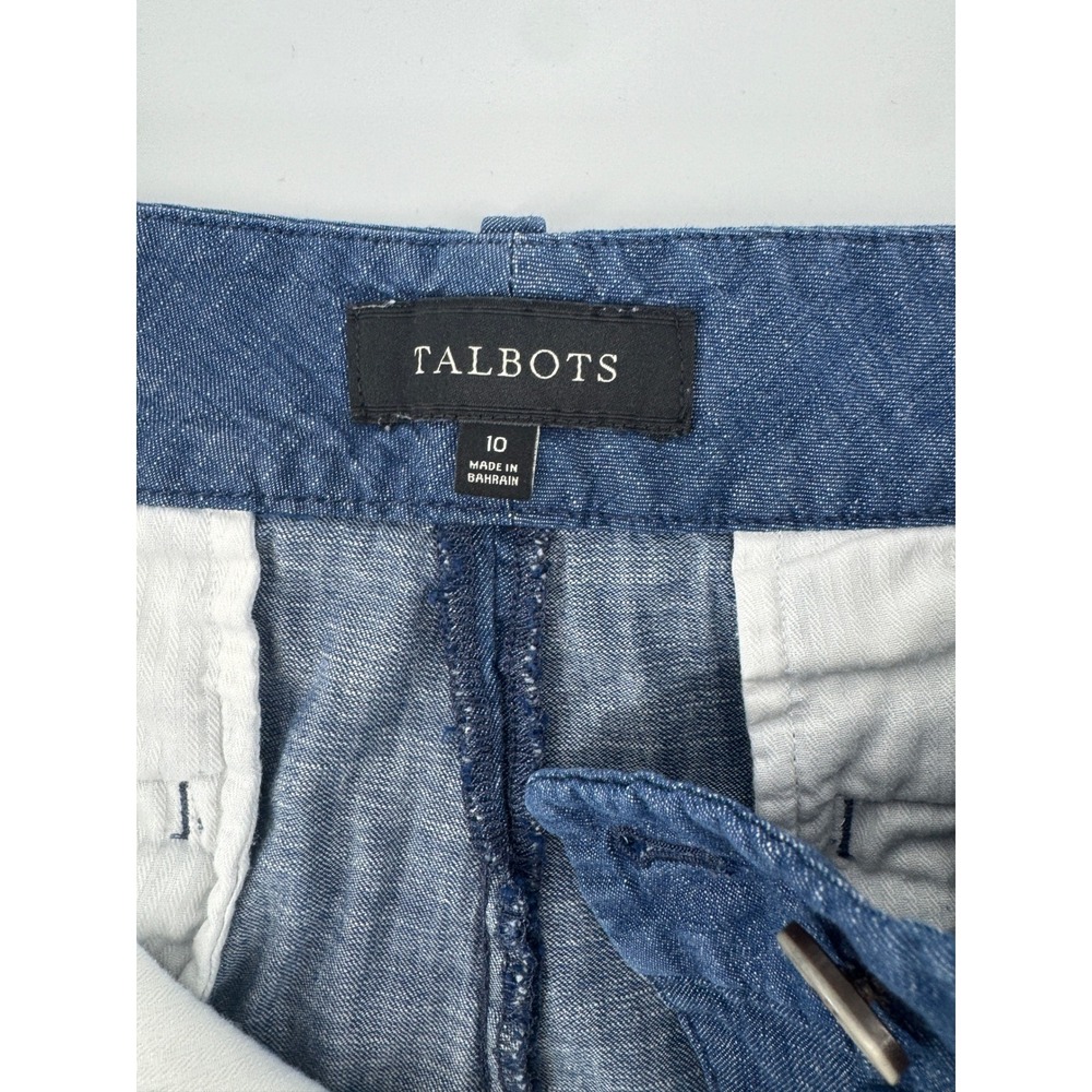 Talbots Womens Blue 100% Cotton Denim Look Shorts Size 10 Casual Summer Classic - Picture 4 of 5